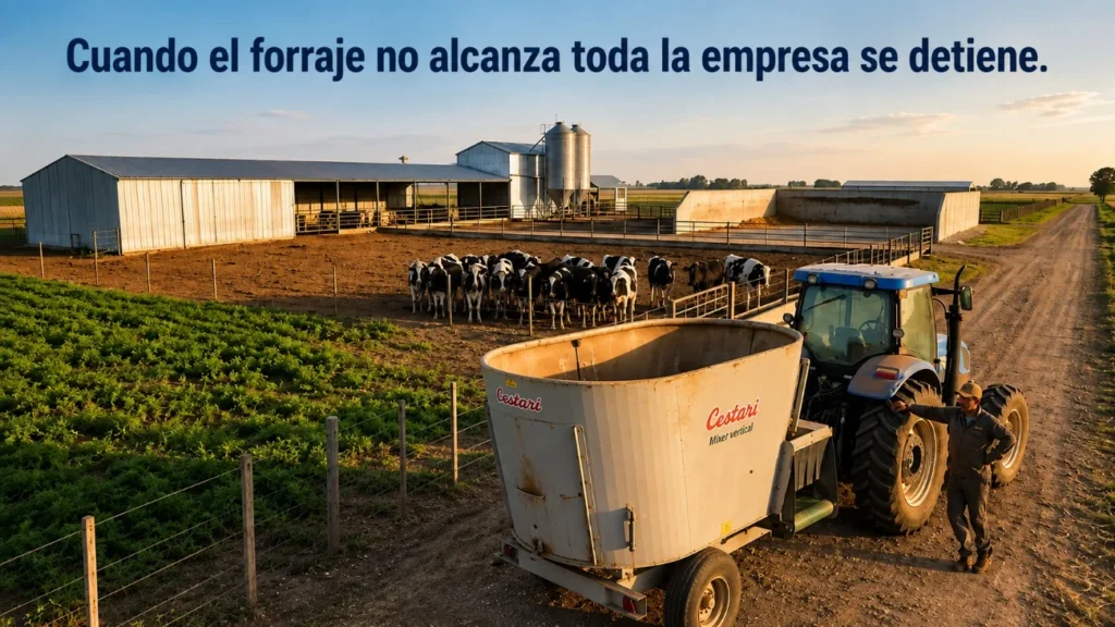 Establecimiento ganadero con producción de forraje, rodeo y maquinaria para alimentación