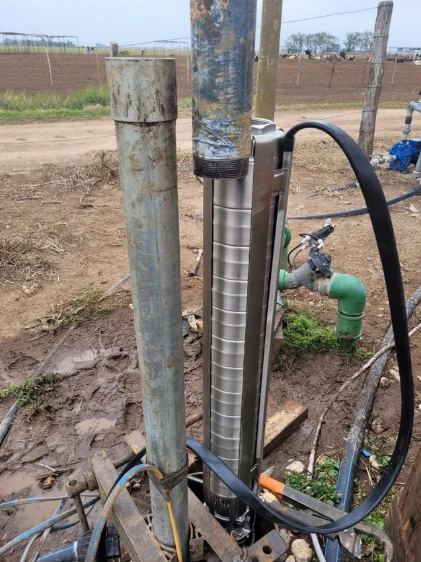 Bomba utilizada en el sistema experimental de riego con energía solar de INTA Manfredi